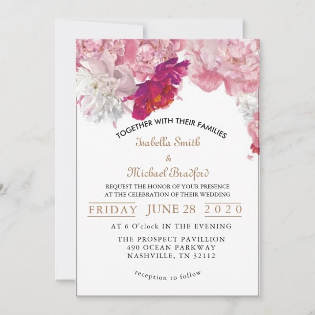Invitación Elegante rubor (Anverso)
