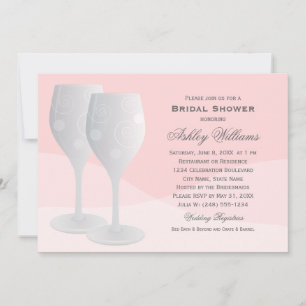 Invitación Elegante Rubor Cheers Wine Glasses Bridal Shower