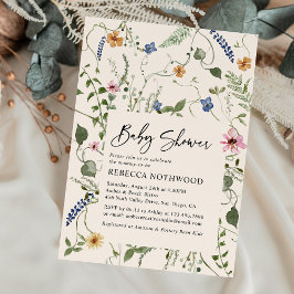 Invitación Elegante Rubor Chica floral rosa Baby Shower