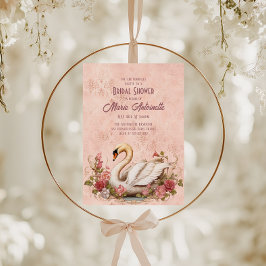 Invitación Elegante Rubor Damask Rococo Bridal Shower