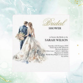 Invitación Elegante Rubor Floral Bridal Shower