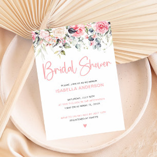 Invitación Elegante Rubor Floral Bridal Shower