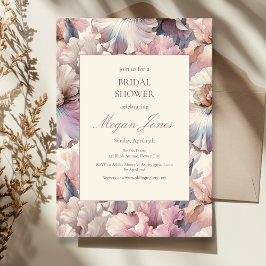 Invitación Elegante Rubor Floral Classic Formal Bridal Shower
