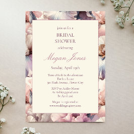 Invitación Elegante Rubor Floral Classic Formal Bridal Shower