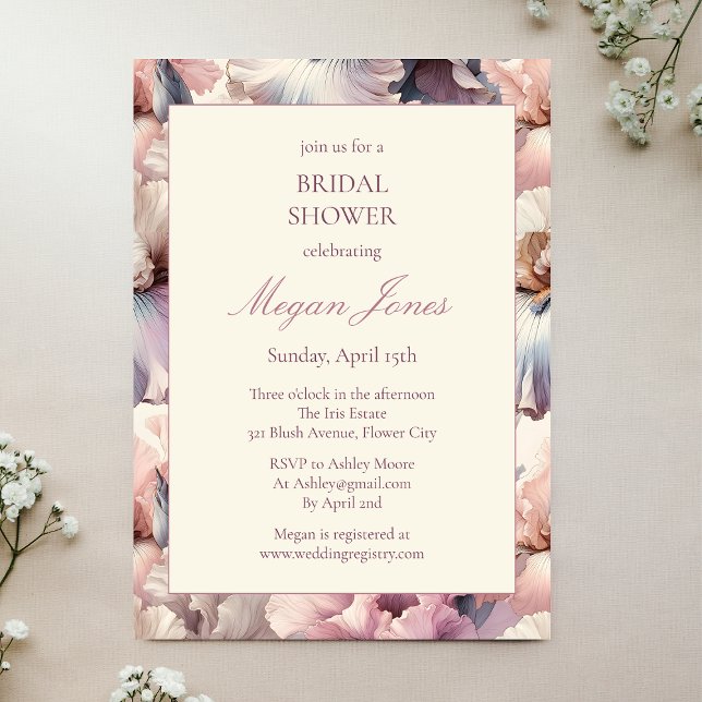 Invitación Elegante Rubor Floral Classic Formal Bridal Shower (Subido por el creador)