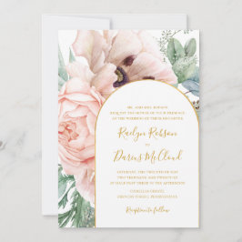 Invitación Elegante Rubor Floral Garden | Boda tradicional
