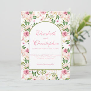 Invitación Elegante Rubor Floral Garden Wedding