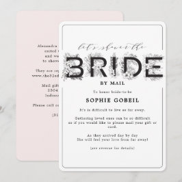 Invitación Elegante Rubor Floral Rosa Por Mail Bridal Shower