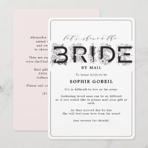 Invitación Elegante Rubor Floral Rosa Por Mail Bridal Shower