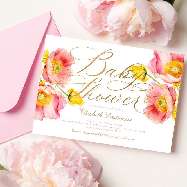 Invitación Elegante Rubor Peach Peach Floral (Subido por el creador)