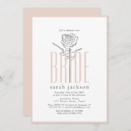 Invitación Elegante Rubor Pink Bridal Shower