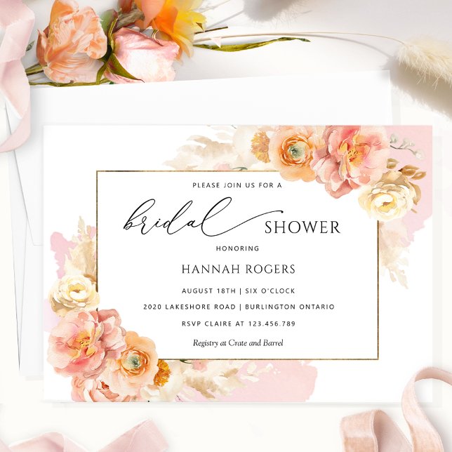 Invitación Elegante Rubor Pink Bridal Shower (Subido por el creador)