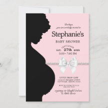 Elegante Rubor Pink Ethnic Silhouette Baby Shower