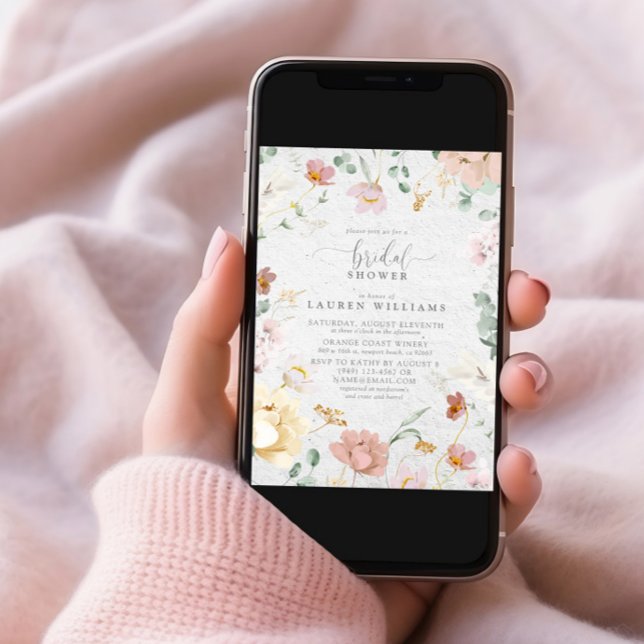 Invitación Elegante Rubor Pink Garden Flores Bridal Shower (Subido por el creador)