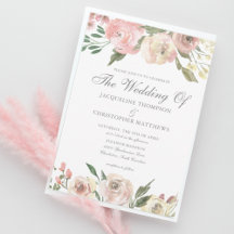 Elegante Rubor Pink Ivory Floral Spring Wedding