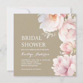 Invitación Elegante Rubor Pink Peony Garden Bridal Shower