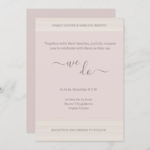 Invitación Elegante Rubor Pink We Do WoodGrain Stripes Boda