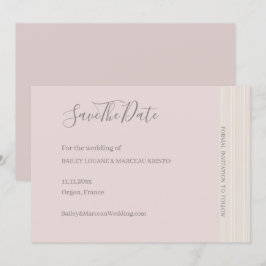 Invitación Elegante Rubor Pink WoodGrain Save The Date Boda