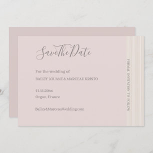 Invitación Elegante Rubor Pink WoodGrain Save The Date Boda