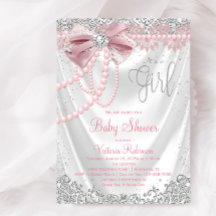 Elegante Rubor Rosa Diamond Pearl Baby Shower