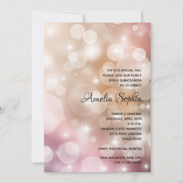 Invitación Elegante Rubor rosa Quinceañera