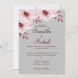 Invitación Elegante Rubor Rusty Rosa Sale Floral acuática