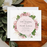 Invitación Elegante Rubor Vintage Floral rosa 30 cumpleaños<br><div class="desc">Elegante diseño moderno botánico/jardín color agua rosa rosa color vintage floral (rosas) y hojas verdes pintadas en blanco cuadrado invitación de 30 años de cumpleaños. El texto, el tipo de letra, el tamaño y el color son completamente personalizables, por lo que esta tarjeta se puede personalizar para que se adapte...</div>