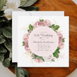 Invitación Elegante Rubor Vintage Pink Floral 50 cumpleaños<br><div class="desc">Elegante diseño moderno botánico/jardín color agua rosa rosa color vintage floral (rosas) y hojas verdes pintadas en blanco cuadrado invitación de 50 años. El texto, el tipo de letra, el tamaño y el color son completamente personalizables, por lo que esta tarjeta se puede personalizar para que se adapte perfectamente a...</div>