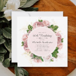 Invitación Elegante Rubor Vintage Pink Floral 60 cumpleaños<br><div class="desc">Elegante diseño moderno botánico/jardín color agua rosa rosa color vintage floral (rosas) y hojas verdes pintadas en blanco cuadrado invitación de cumpleaños número 60. El texto, el tipo de letra, el tamaño y el color son completamente personalizables, por lo que esta tarjeta se puede personalizar para que se adapte perfectamente...</div>