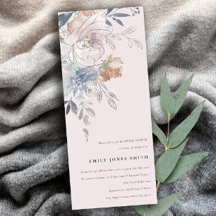 Invitación Elegante Rubor Watercolor Floral Bridal Shower