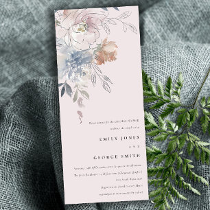 Invitación Elegante Rubor Watercolor Floral Parejas Ducha