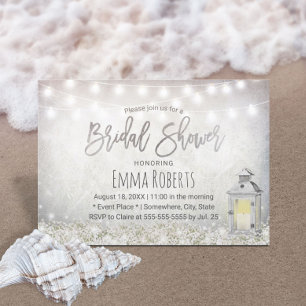 Invitación Elegante Rústica Linterna Blanca Floral Bridal Sho
