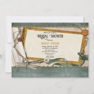 Invitación Elegante Rústica Vintage Clásica Ducha Formal Brid