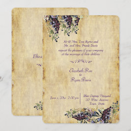 Invitación Elegante, rústico campestre, boda en viñedo