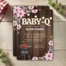 Elegante Rústico Floral Baby-Q Grill Baby Shower