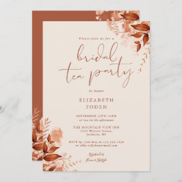 Invitación Elegante Rústico Floral Terracotta Bridal Tea Fies