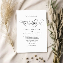 Invitación Elegante Rústico Kraft Moderno, Boda de caligrafía