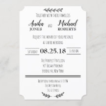 Elegante Rústico Sencillo Negro y Blanco Minimalis