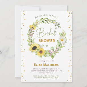 Invitación Elegante Rústico Sunflower Bridal Shower otoño