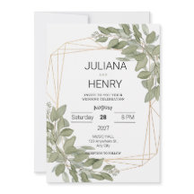 Elegante rústico verde acuarela eucalipto