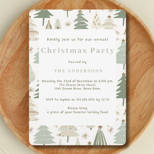 Invitación Elegante saga verde Modalidad moderna de árboles d