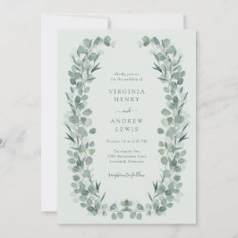 Invitación Elegante Sage Eucalyptus Wedting