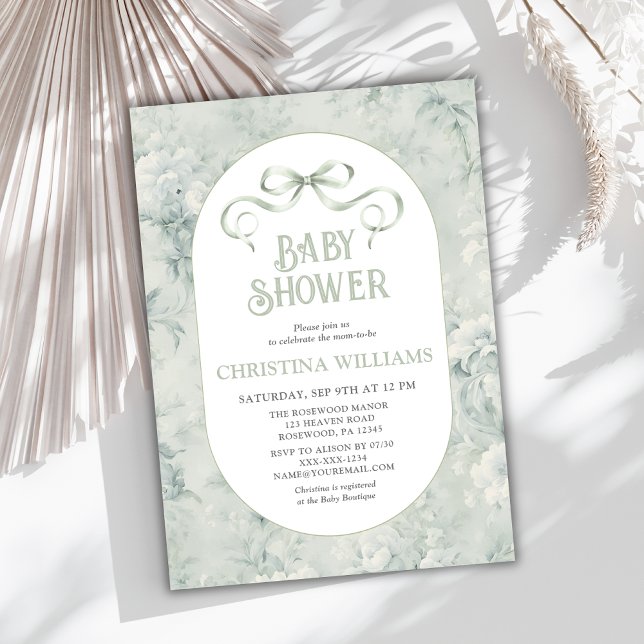 Invitación Elegante Sage Gender Neutral Baby Shower (Subido por el creador)