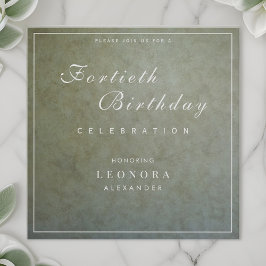 Invitación Elegante Sage Gold CUALQUIER Fiesta de cumpleaños