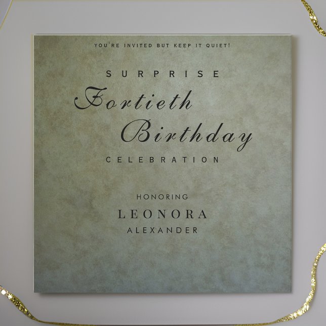 Invitación Elegante Sage Gold CUALQUIER fiesta de cumpleaños  (Subido por el creador)