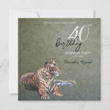 Elegante Sage Gold Tiger Surprise Fiesta del Cumpl