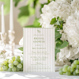 Invitación Elegante Sage Green & Beige Bridal Shower