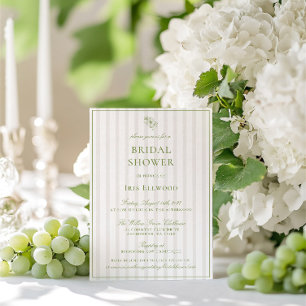 Invitación Elegante Sage Green & Beige Bridal Shower