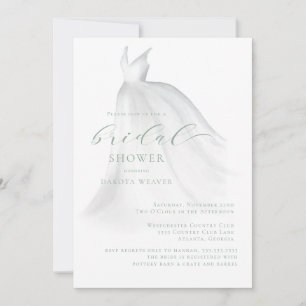 Invitación Elegante Sage Green Boda Vestido Bridal Shower