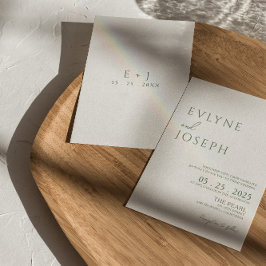 Invitación Elegante Sage Green Boho Minimalista Boda elegante